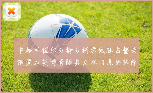 中超半程积分榜分析蓉城独占鳌头铜梁龙英博紧随其后津门虎面临降级危机